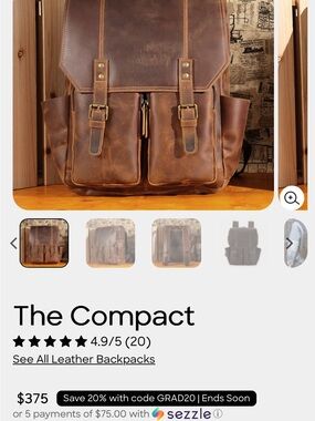 The Compact Men’s Leather Backpack - Brown